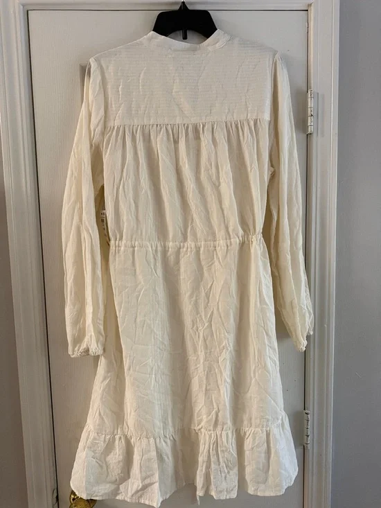 Style & Co Women's Cream Tiered Long-Sleeve Drawstring Dress - Picture 4 of 16